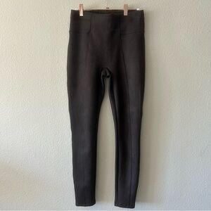 Spanx Faux Suede Leggings Size M Long Dark Brown